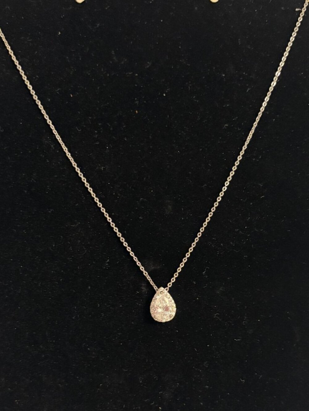 Silver Teardrop Zirconium Necklace - David's Bridal
